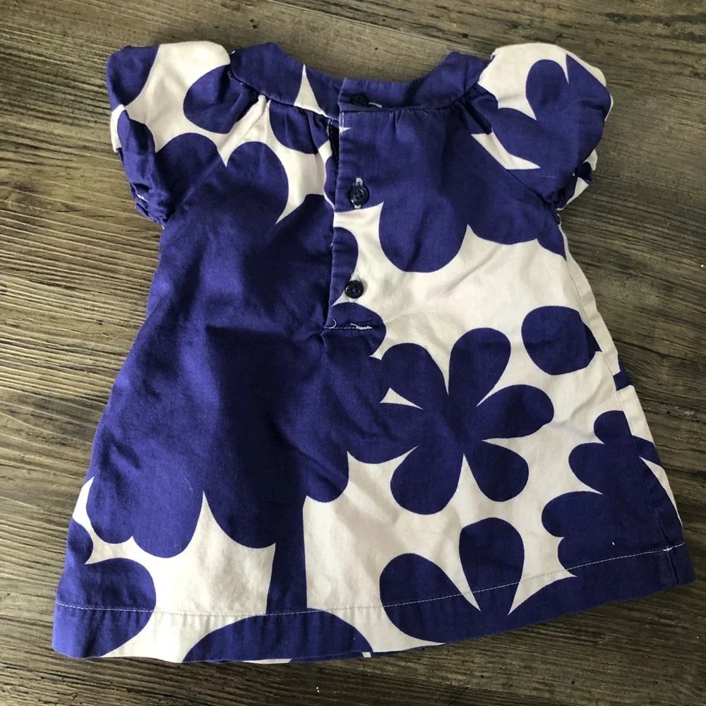 Carter's Girls Dress 3 Month Infant Purple Flower Groovy‎ Short Sleeve